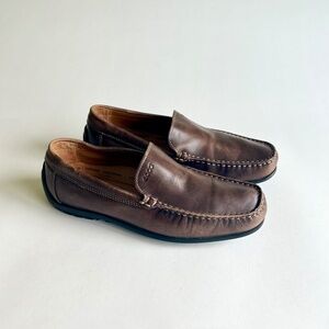 Men’s Ecco Brown Leather Driver Loafers size EUR 41, US 8